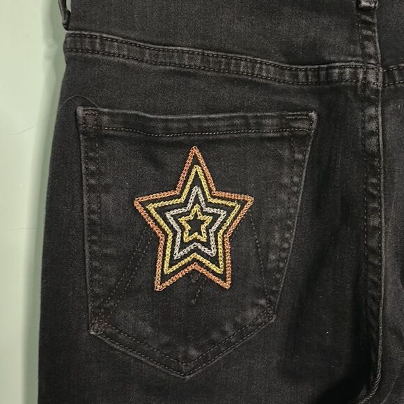 Mother High Waister Looker Blackbird Embroidered Star Jeans - Picture 8 of 12